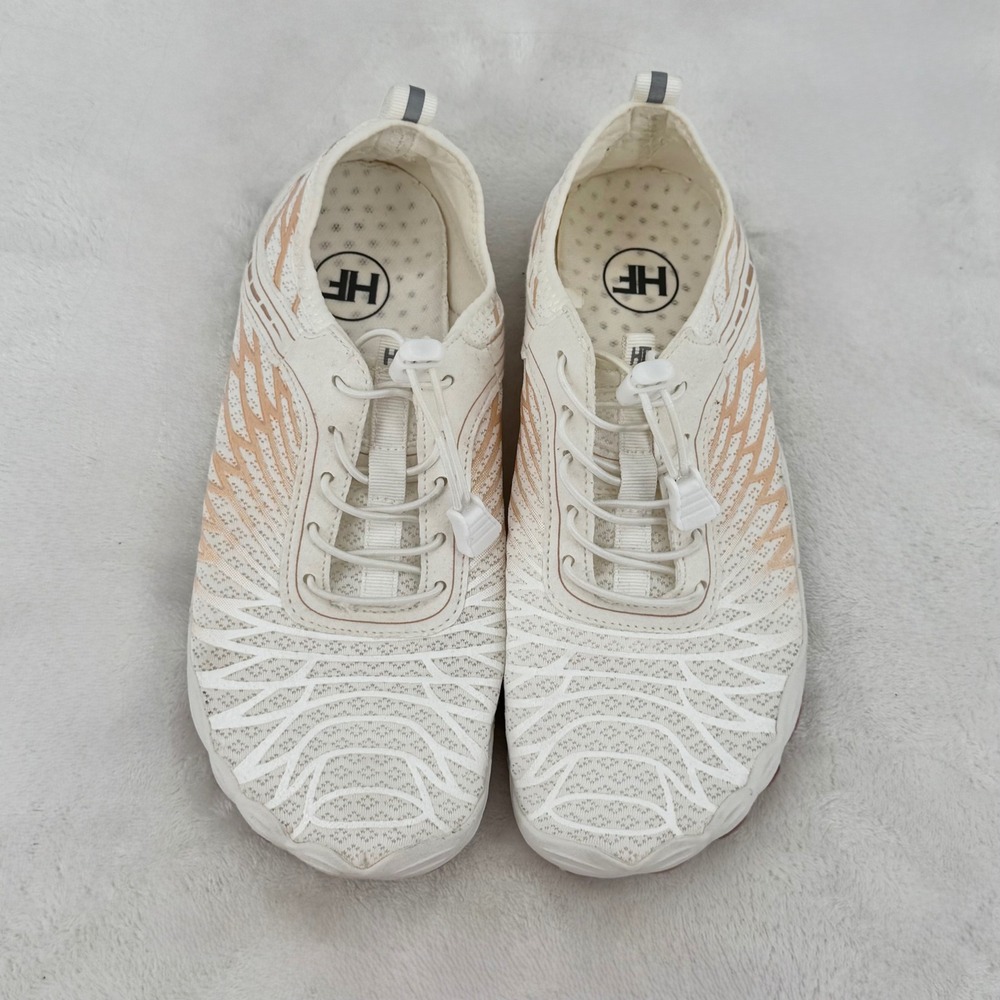 Hike Footwear Lorax Barefoot Shoes Women Sz 8.5/39 White Peach NonSlip Sneakers
